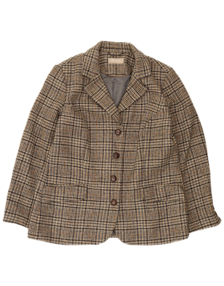 Jachetă Blazer pentru femei Mona, cu 4 nasturi, UK 14, mare, maro, picioare de găină