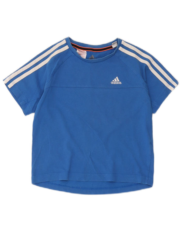 Tricou Adidas Climalite pentru baieti Top 7-8 ani Bumbac Albastru