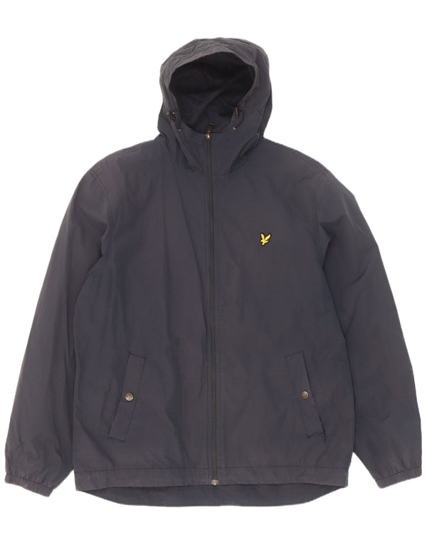 Jachetă bomber cu glugă Lyle & Scott pentru bărbați UK 42 XL bumbac bleumarin