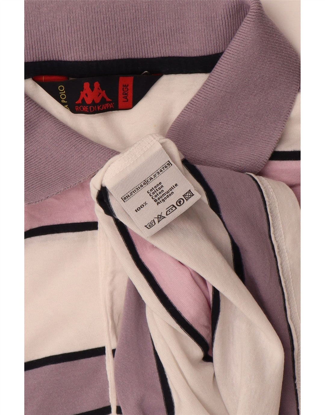 Cămașă polo pentru bărbați Kappa, bumbac cu dungi albe