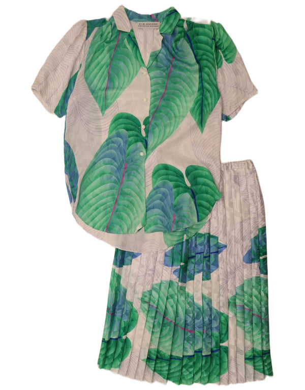 Set fuste 2 piese pentru femei E+M Augustat EU 42 mare W32 poliester floral gri