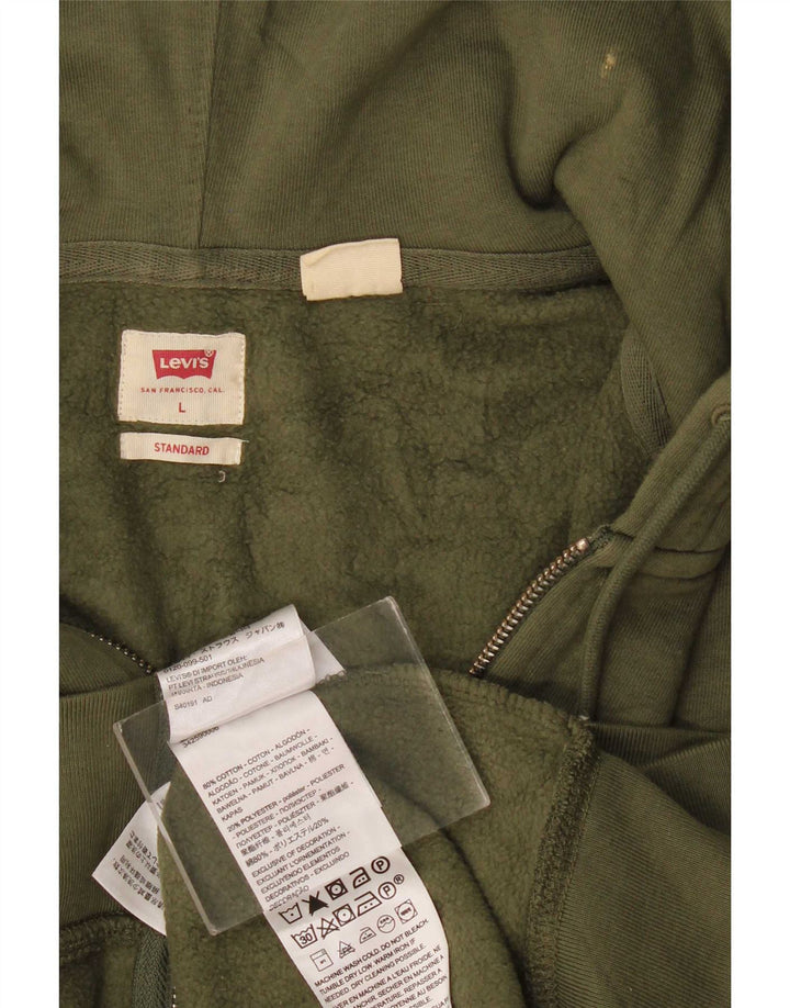 Pulover Levi's Standard cu fermoar pentru bărbați, bumbac mare, kaki