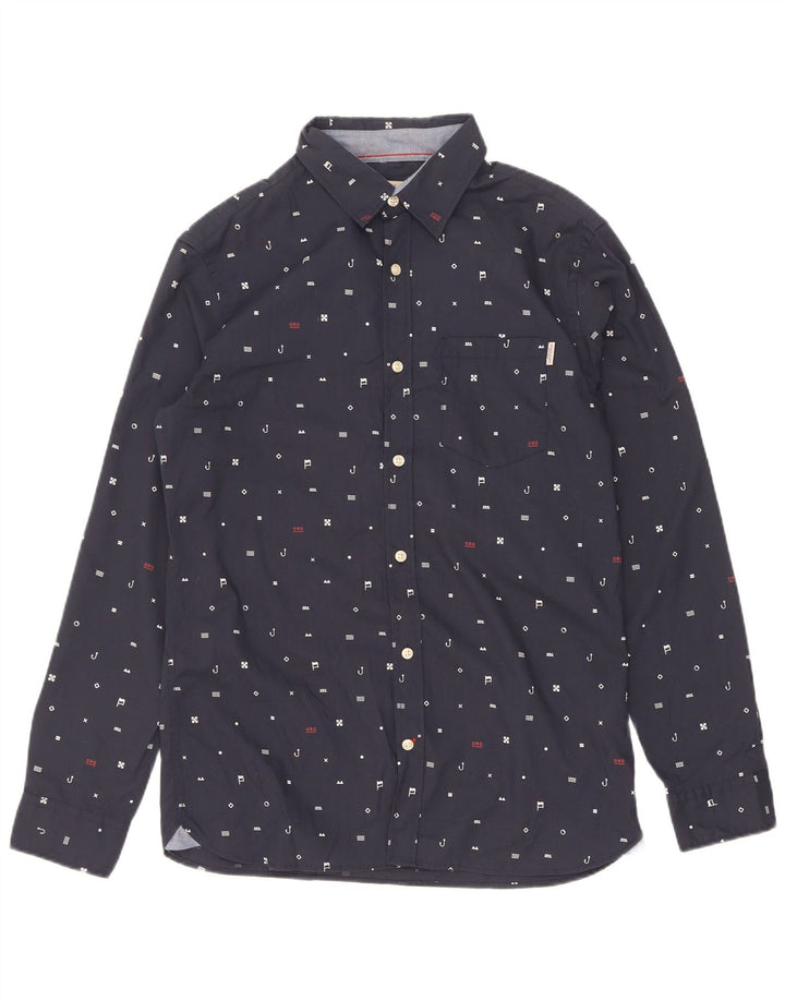 Cămașă Jack & Jones pentru bărbați cu model abstract, poliester mediu bleumarin