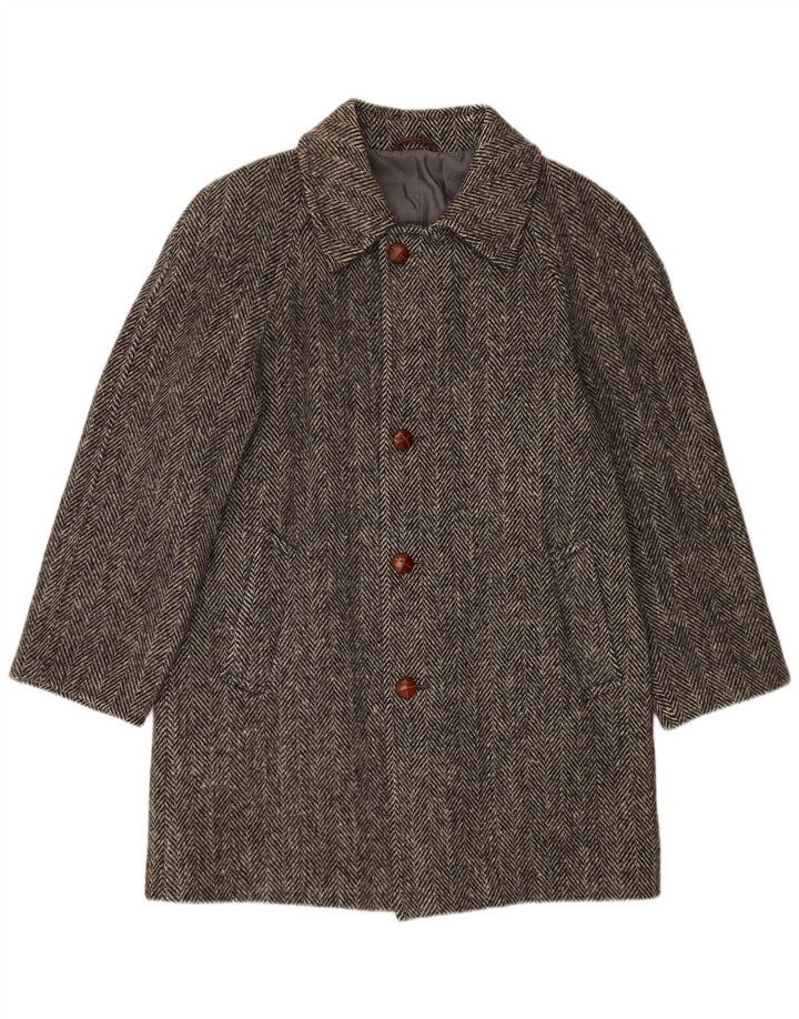 BLUE DEVIL Pardesiu pentru bărbați UK 38 Medium Gris Herringbone Lână