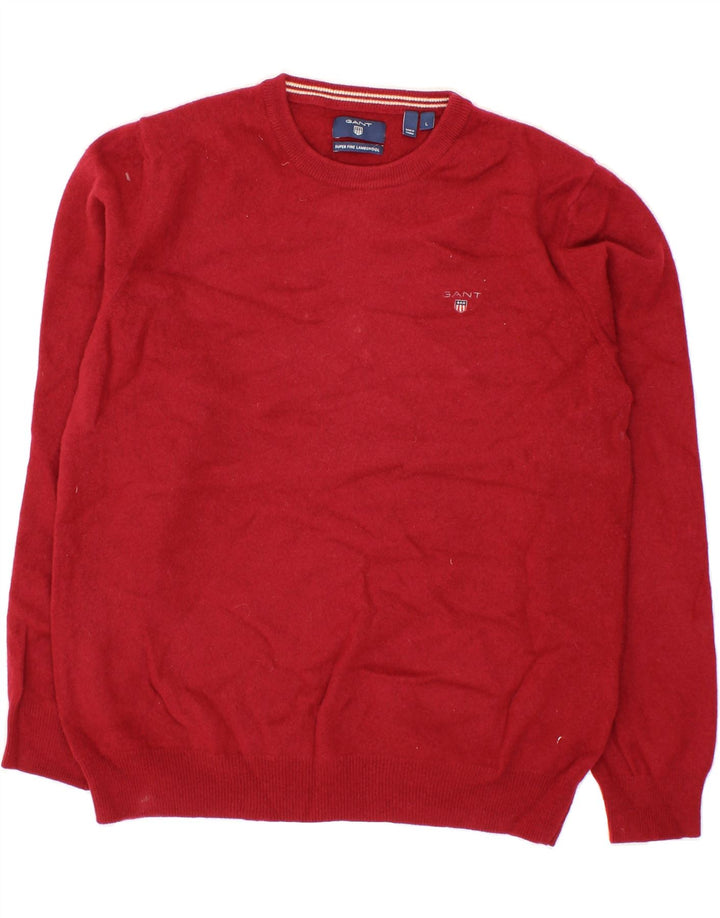 GANT Boys Crew Neck Jumper Sweater 13-14 Years Large Red Lambswool Vintage Gant and Second-Hand Gant from Messina Hembry 