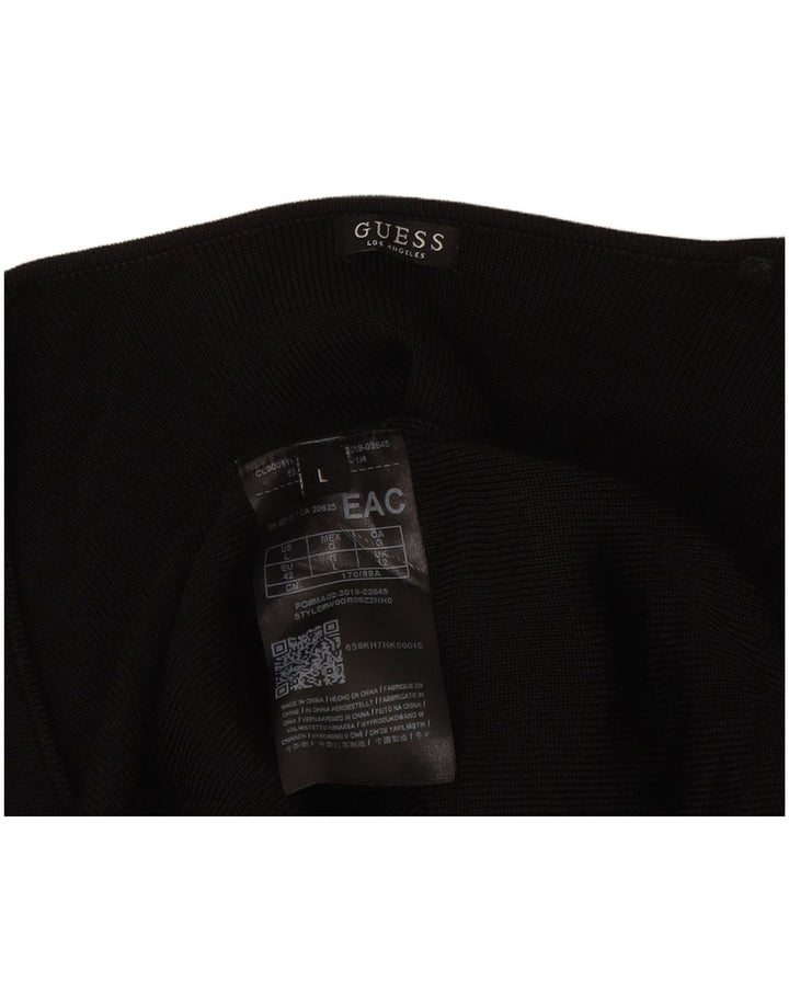 Guess Top pentru femei cu mânecă lungă UK 12 Medium Black Rayon