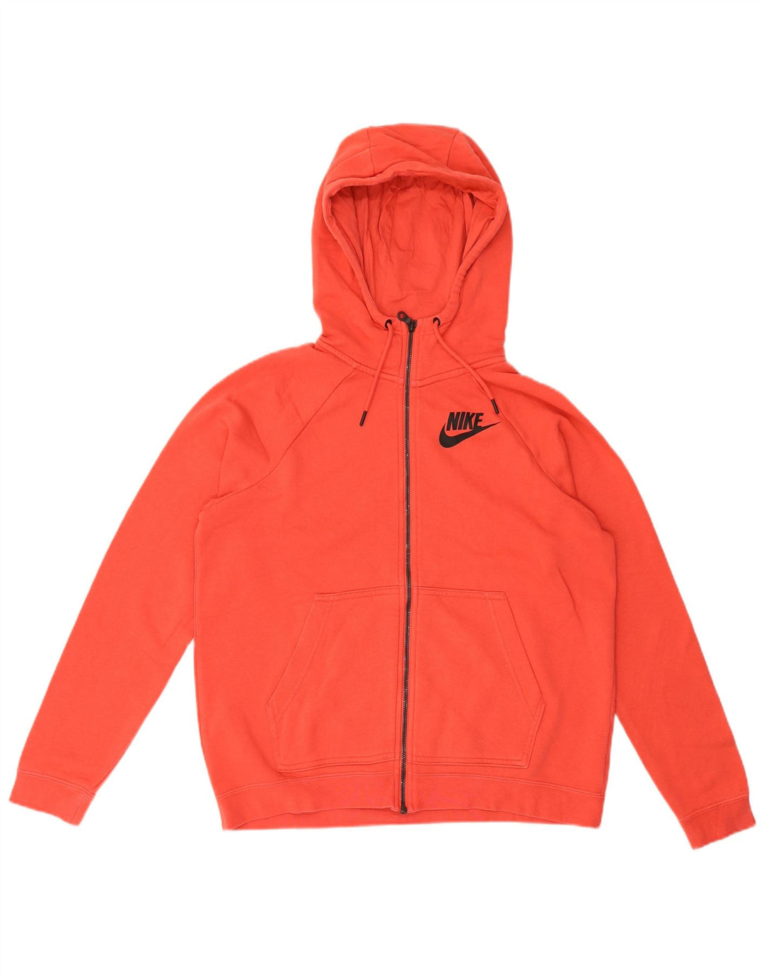 Pulover Nike pentru femei, supradimensionat, cu fermoar, UK 14, bumbac roșu mediu