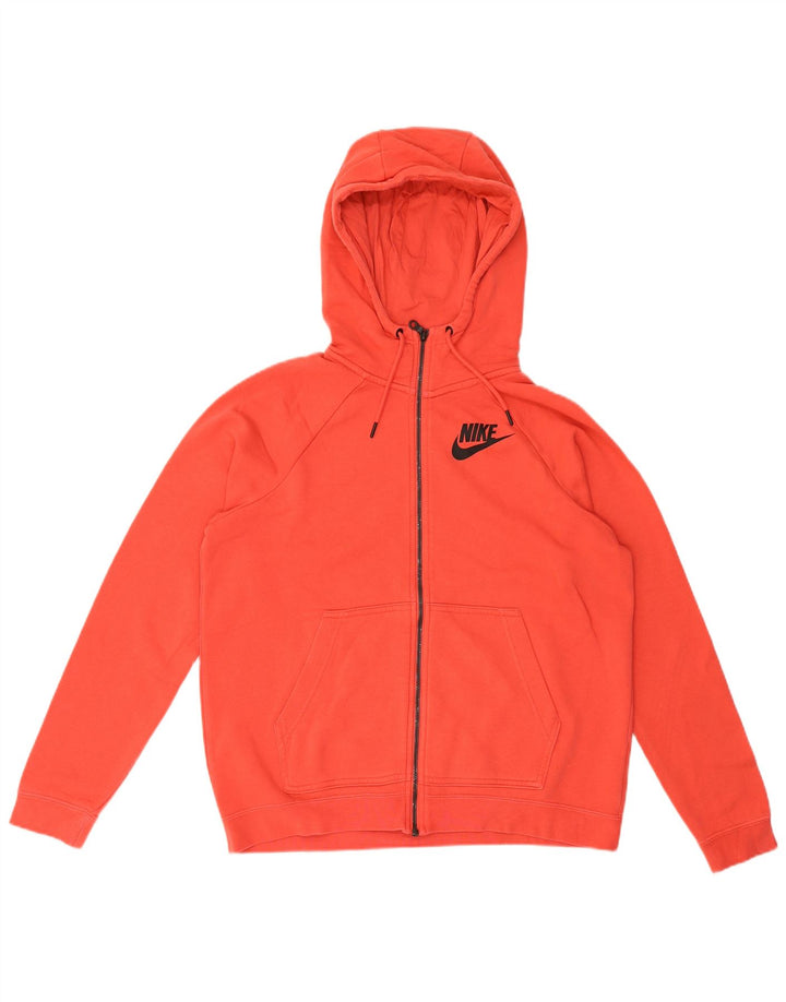 Pulover Nike pentru femei, supradimensionat, cu fermoar, UK 14, bumbac roșu mediu