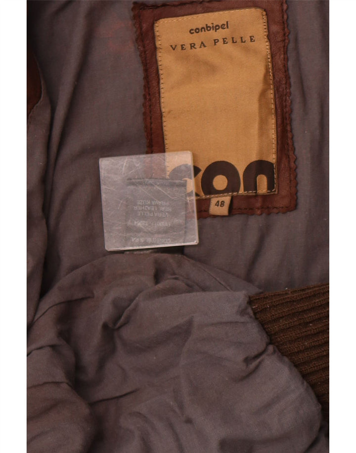 CONBIPEL Womens Leather Jacket IT 48 XL Brown Leather