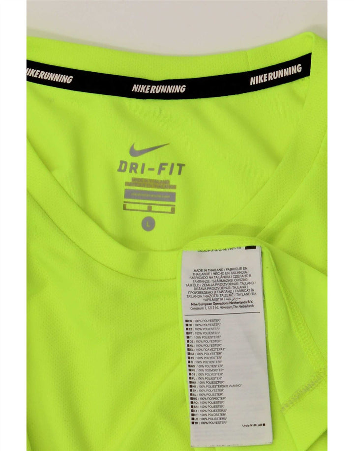 Nike pentru bărbați Dri Fit Top cu mânecă lungă, mare, verde, poliester