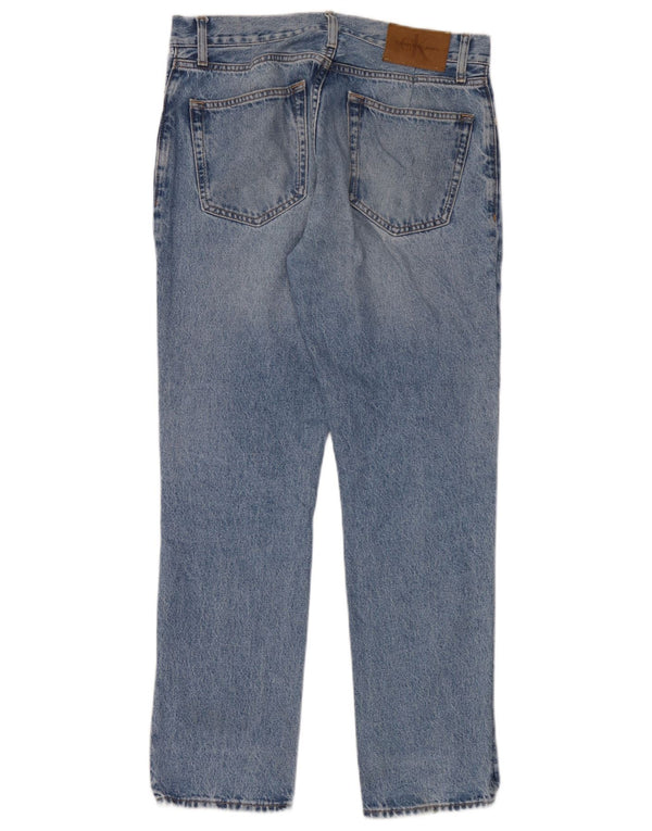 Calvin Klein blugi slim drepte pentru bărbați W32 L30 bumbac albastru
