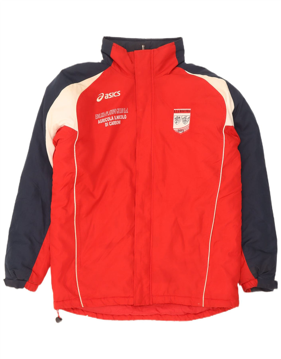 Jachetă Windbreaker cu grafică pentru bărbați Asics UK 40, mare, roșu, poliester color bloc