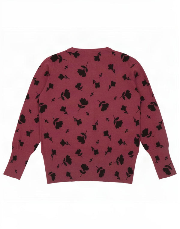Pulover pentru femei Marks & Spencer cu gât cu barca UK 16 mare, roșu, floral