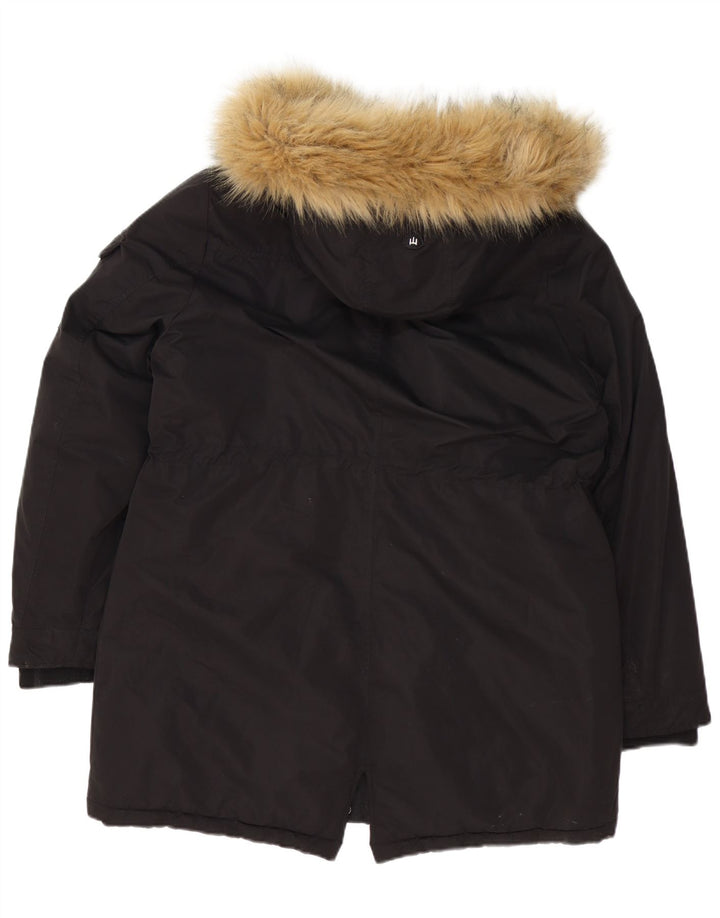 Jachetă parka supradimensionată pentru femei Superdry UK 16, mare, negru, poliester