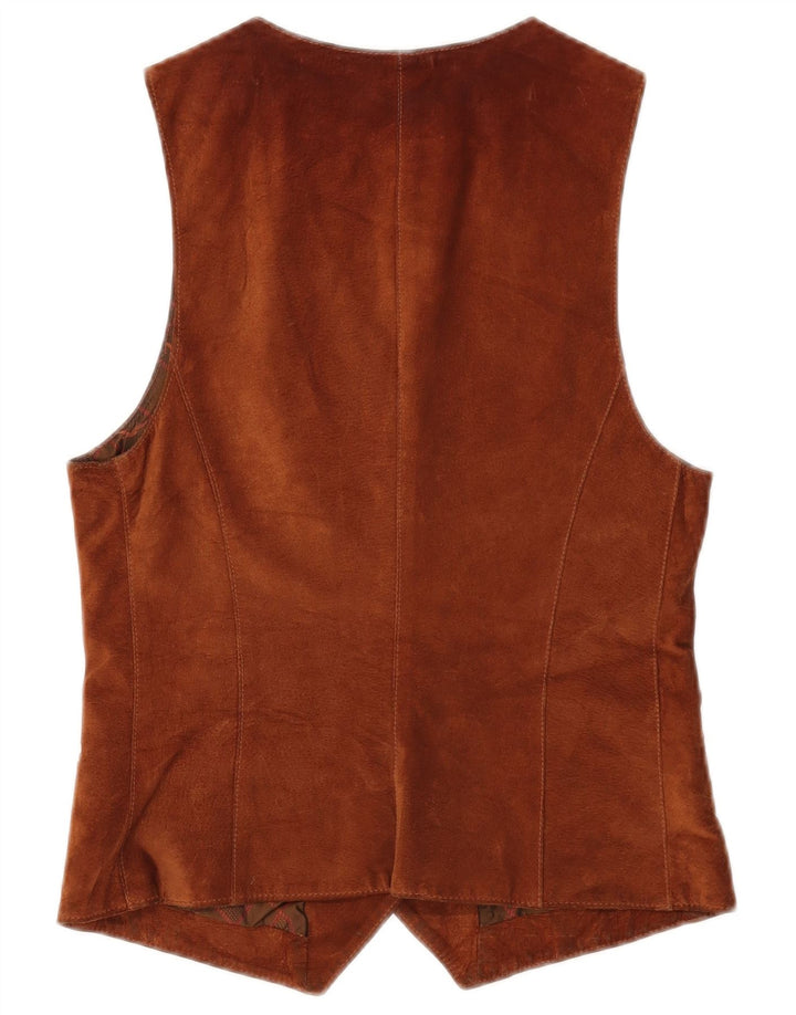 Vestă vintage de piele intoarsa pentru femei IT 42 Maro Mediu