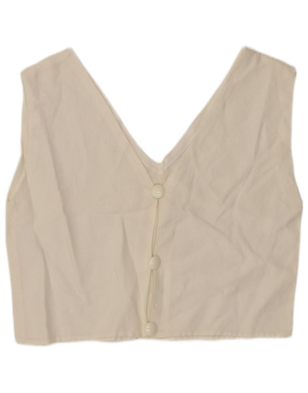 Bluză cămașă fără mâneci pentru femei VINTAGE UK 12 Medium White