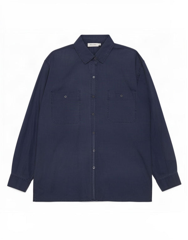 Cămașă Vintage pentru femei UK 14 Medium Bleumarin Mătase