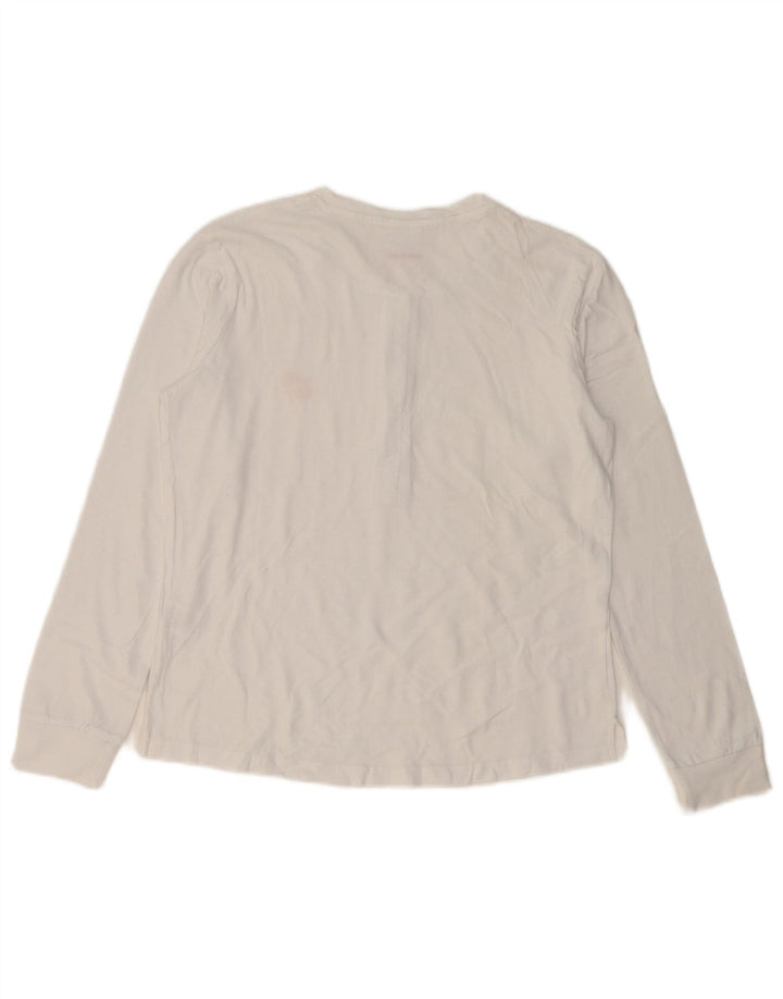 Top pentru femei Lotto cu mânecă lungă UK 10 mic, alb, bumbac