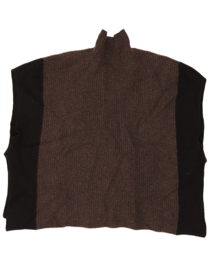 Jumper Poncho pentru femei Jigsaw Lână bloc de culoare, mărime, gri