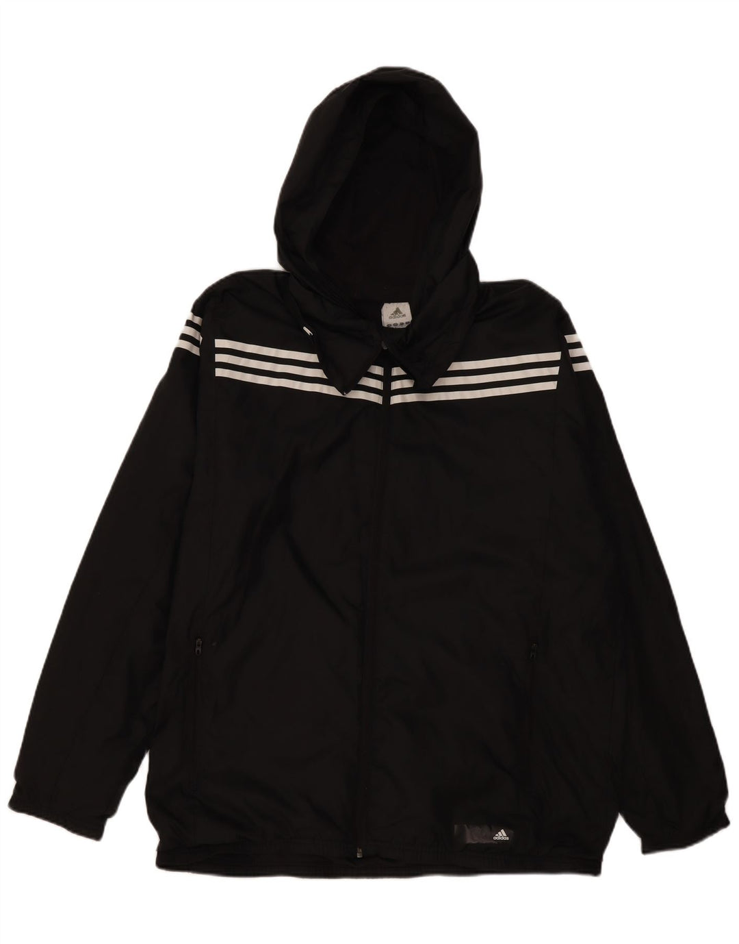 Jachetă de ploaie cu glugă pentru bărbați Adidas UK 42 XL poliester negru