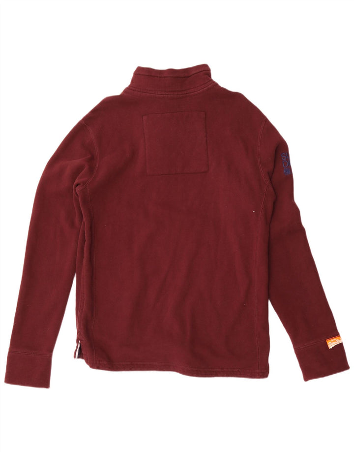 Pulover pentru bărbați Superdry, cu grafic, cu fermoar, cu gât, din bumbac mare maro