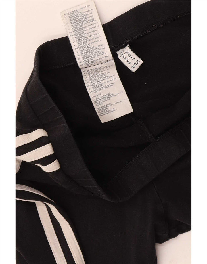 Leggings crop pentru femei Adidas UK 12, bumbac mediu negru