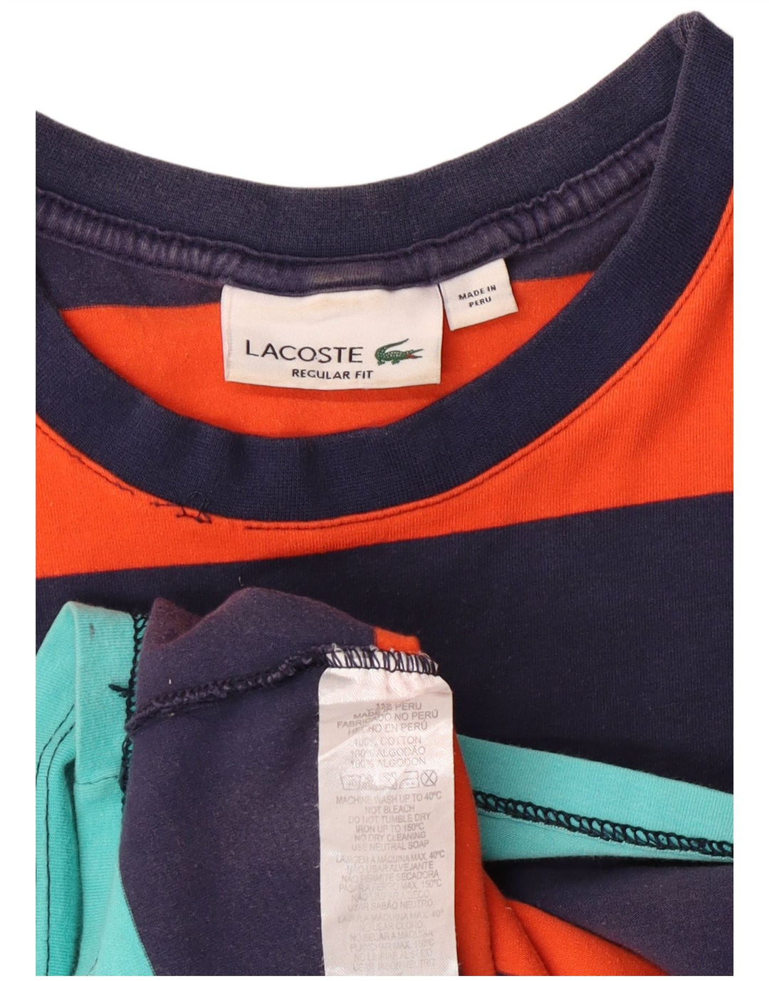 Tricou grafic pentru femei Lacoste Top UK 14 Medium, multicolore, cu dungi