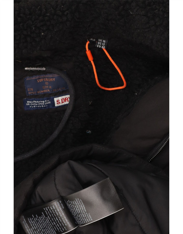 Jachetă parka supradimensionată pentru femei Superdry UK 16, mare, negru, poliester