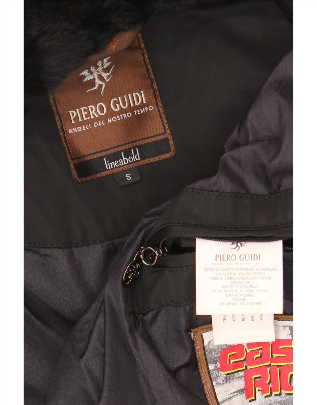Jachetă supradimensionată pentru femei PIERO GUIDI UK 10 Bumbac negru mic