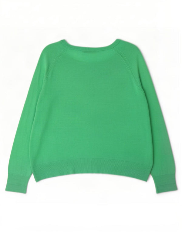 Pulover supradimensionat pentru femei Zara, cu gât de barcă, UK 14, viscoză verde medie