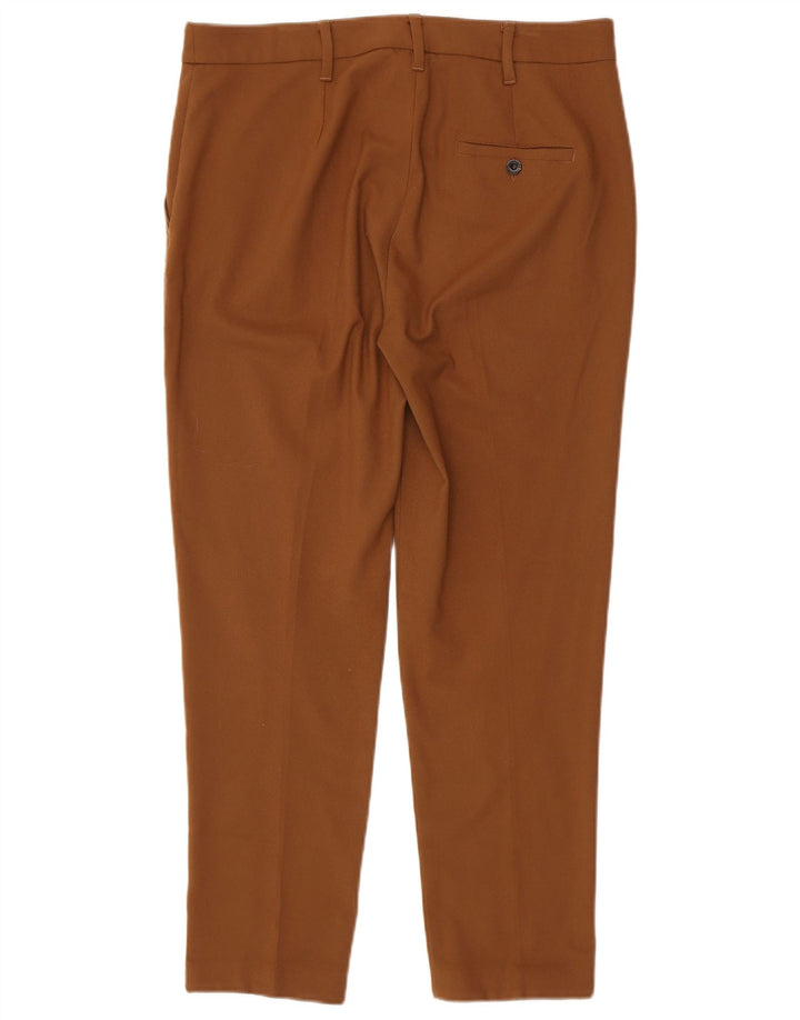 MARELLA Pantaloni de costum subțiri pentru femei UK 14 Large L34 L28 Maro Poliester