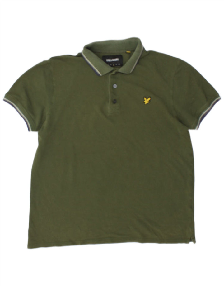 Tricou polo pentru bărbați Lyle & Scott, bumbac kaki mare