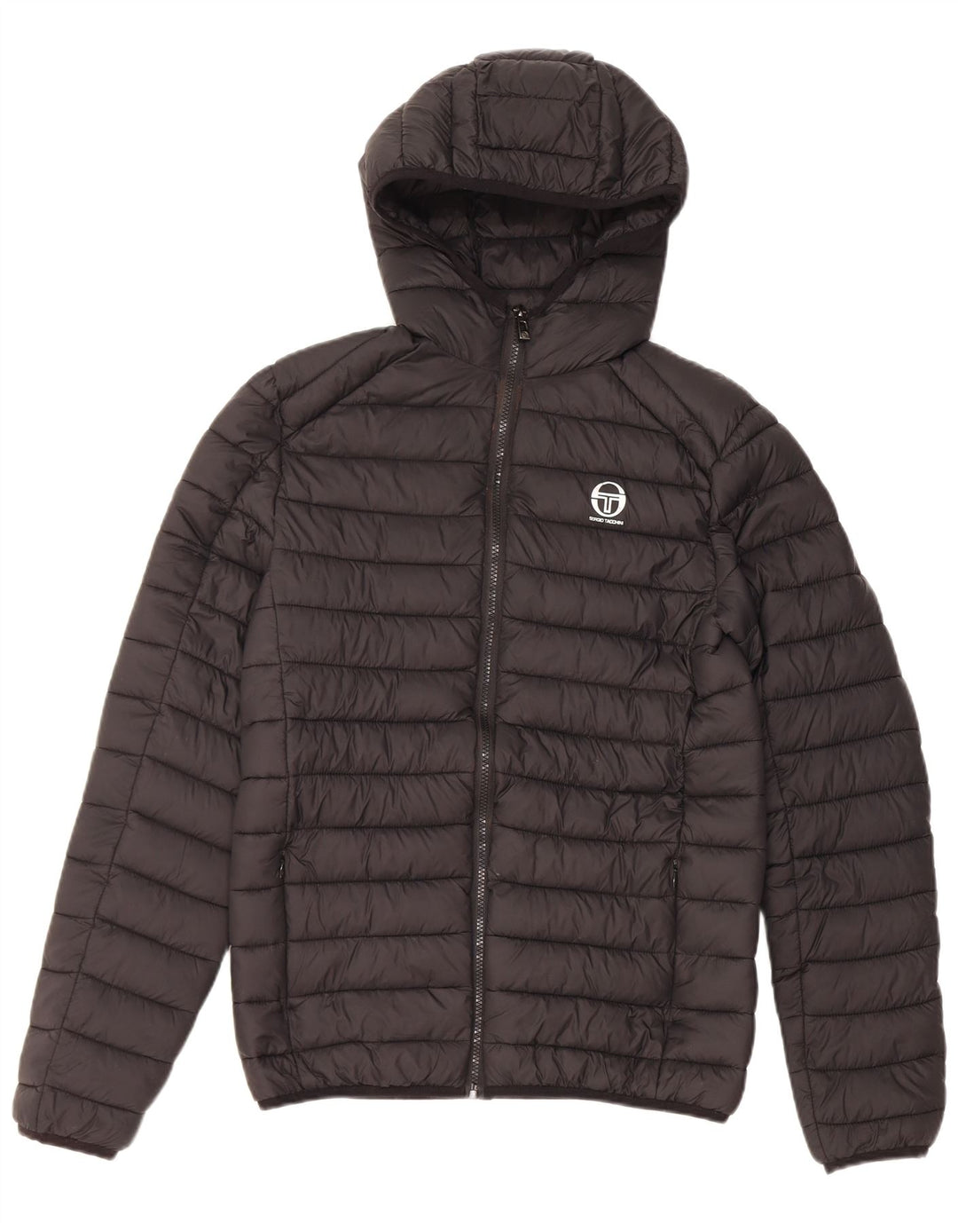 Jachetă căptușită cu glugă pentru bărbați Sergio Tacchini UK 36 Nylon negru mic