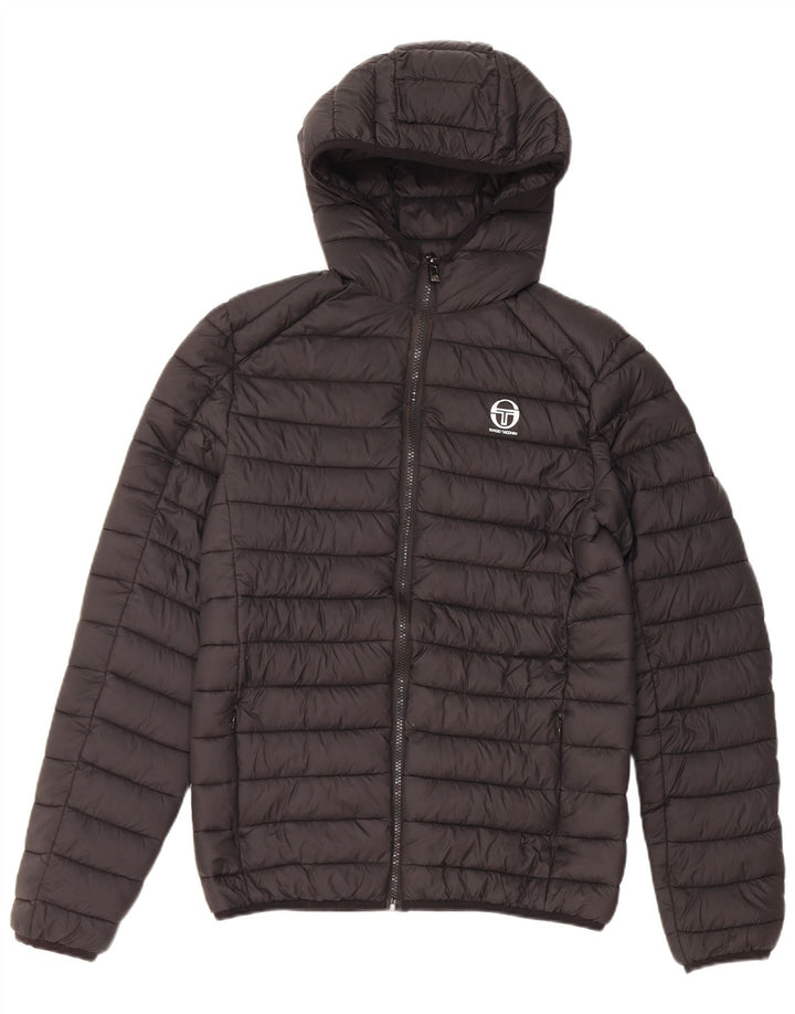 Jachetă căptușită cu glugă pentru bărbați Sergio Tacchini UK 36 Nylon negru mic