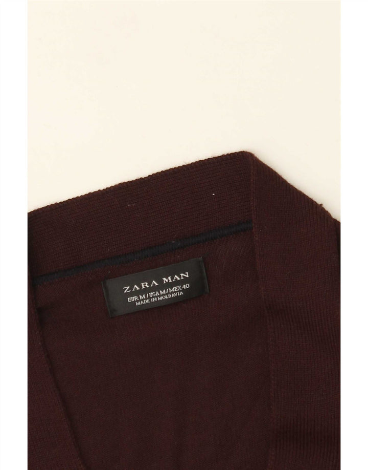 Pulover cardigan pentru bărbați Zara Medium Burgundy