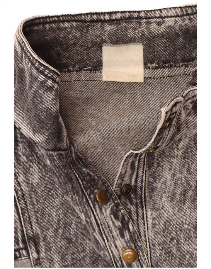 Jachetă de blugi pulover pentru femei VINTAGE UK 20 2XL bumbac gri