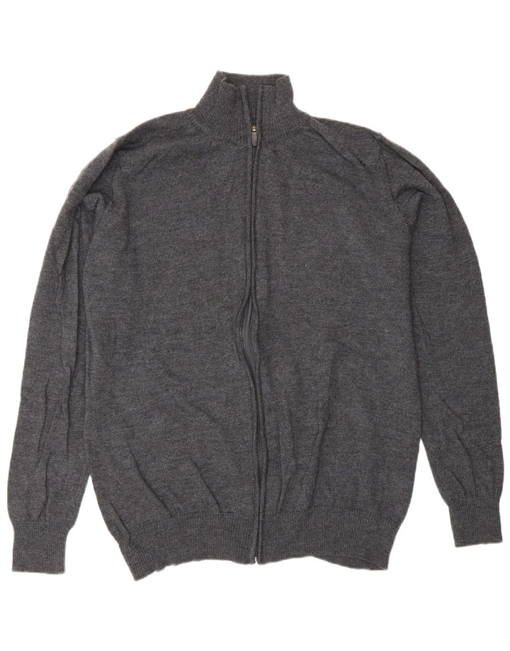 Pulover cardigan pentru bărbați Zara XL Lână gri