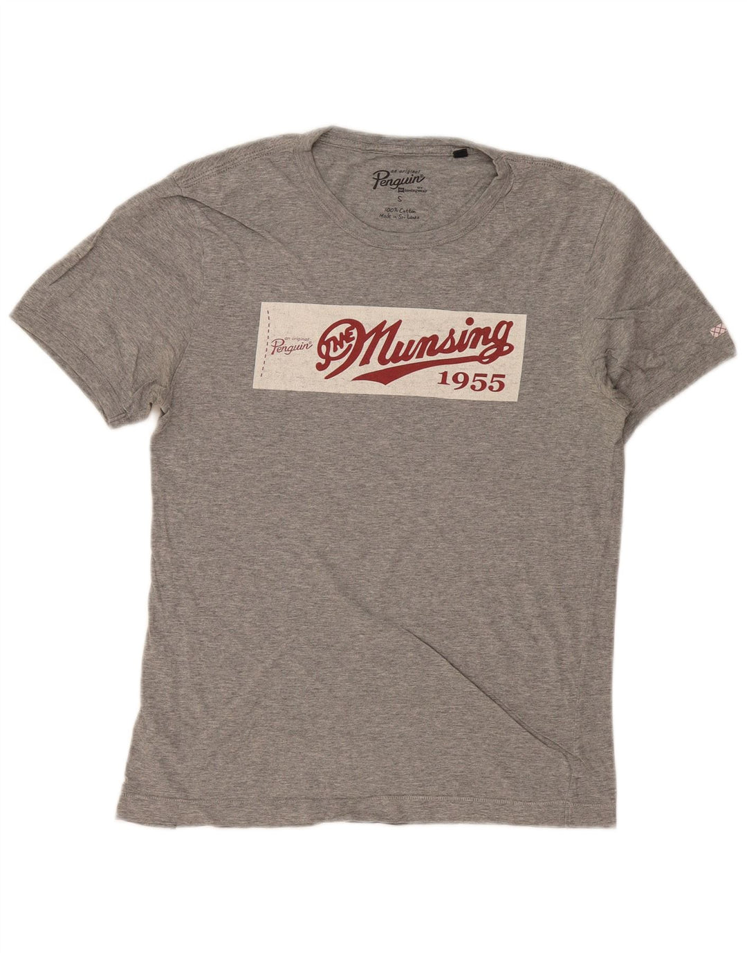 Tricou grafic pentru bărbați PENGUIN Top mic bumbac gri