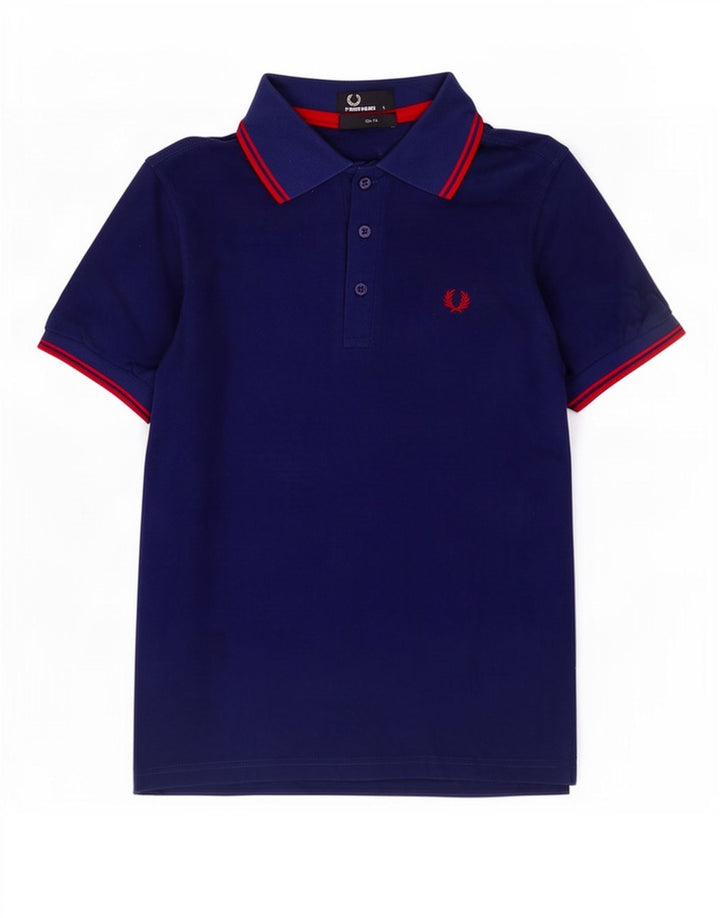 Cămașă polo pentru bărbați Fred Perry Slim Fit Bumbac, albastru bleumarin