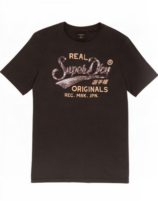 Tricou grafic Superdry pentru femei Top UK 12 Medium Gri Bumbac