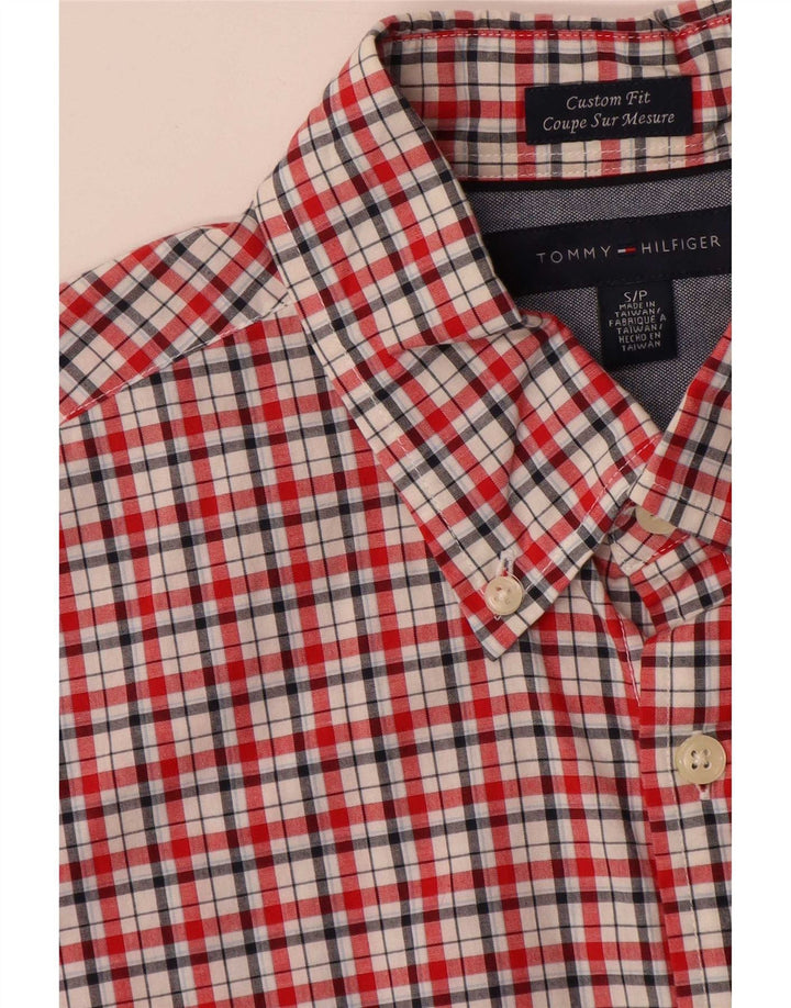 Cămașă personalizată pentru bărbați Tommy Hilfiger, bumbac cu carouri mici, roșii