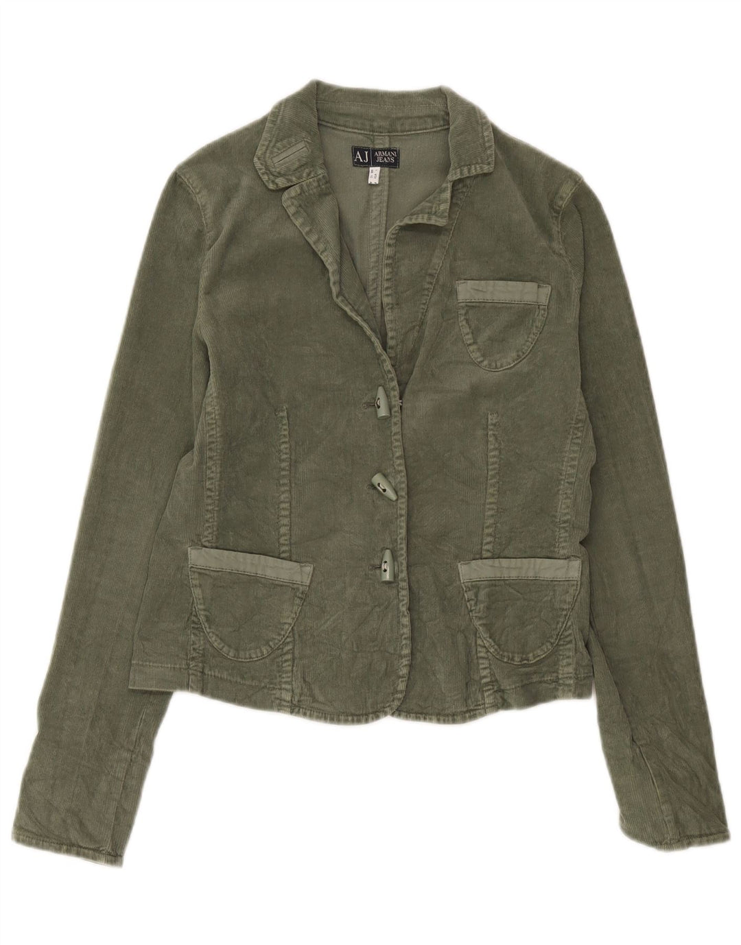 Jachetă Blazer din velur velur cu 3 nasturi Armani Jeans UK 16 mare kaki