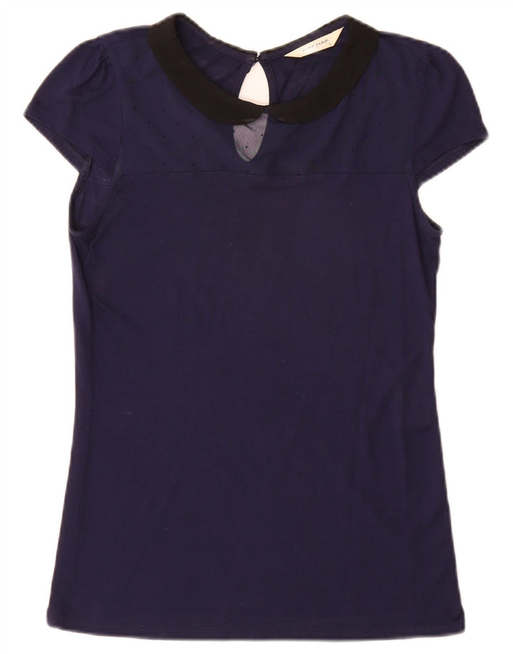 Bluză Naf Naf Femei Top UK 10 Small Bleumarin Colorblock Modal