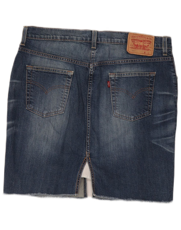 Fusta de blugi Levi's 669 pentru femei W34, bumbac albastru mare