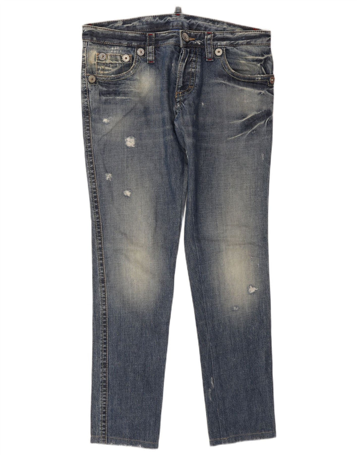 Dsquared2 Blugi slim pentru femei Distressed W32 L32 Bumbac albastru