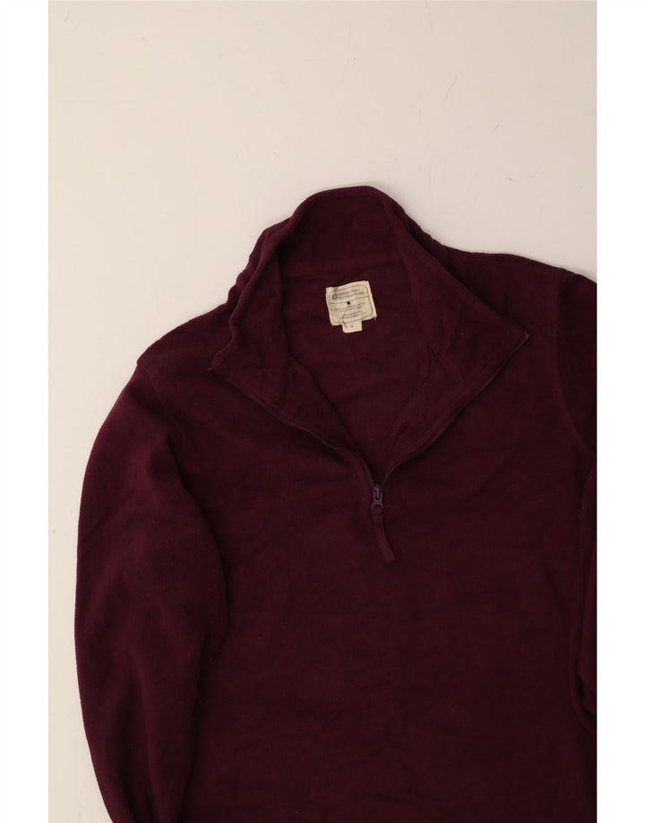 MOUNTAIN WAREHOUSE Womens Zip Neck Fleece Jumper UK 14 Medium Maroon Vintage Mountain Warehouse and Second-Hand Mountain Warehouse from Messina Hembry 