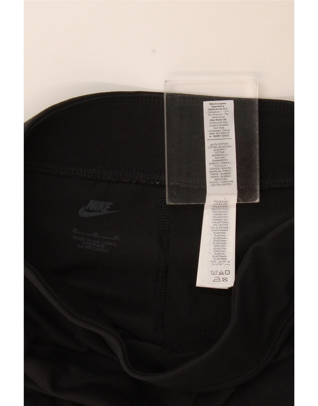 Leggings grafic Nike pentru femei UK 12, bumbac mediu negru