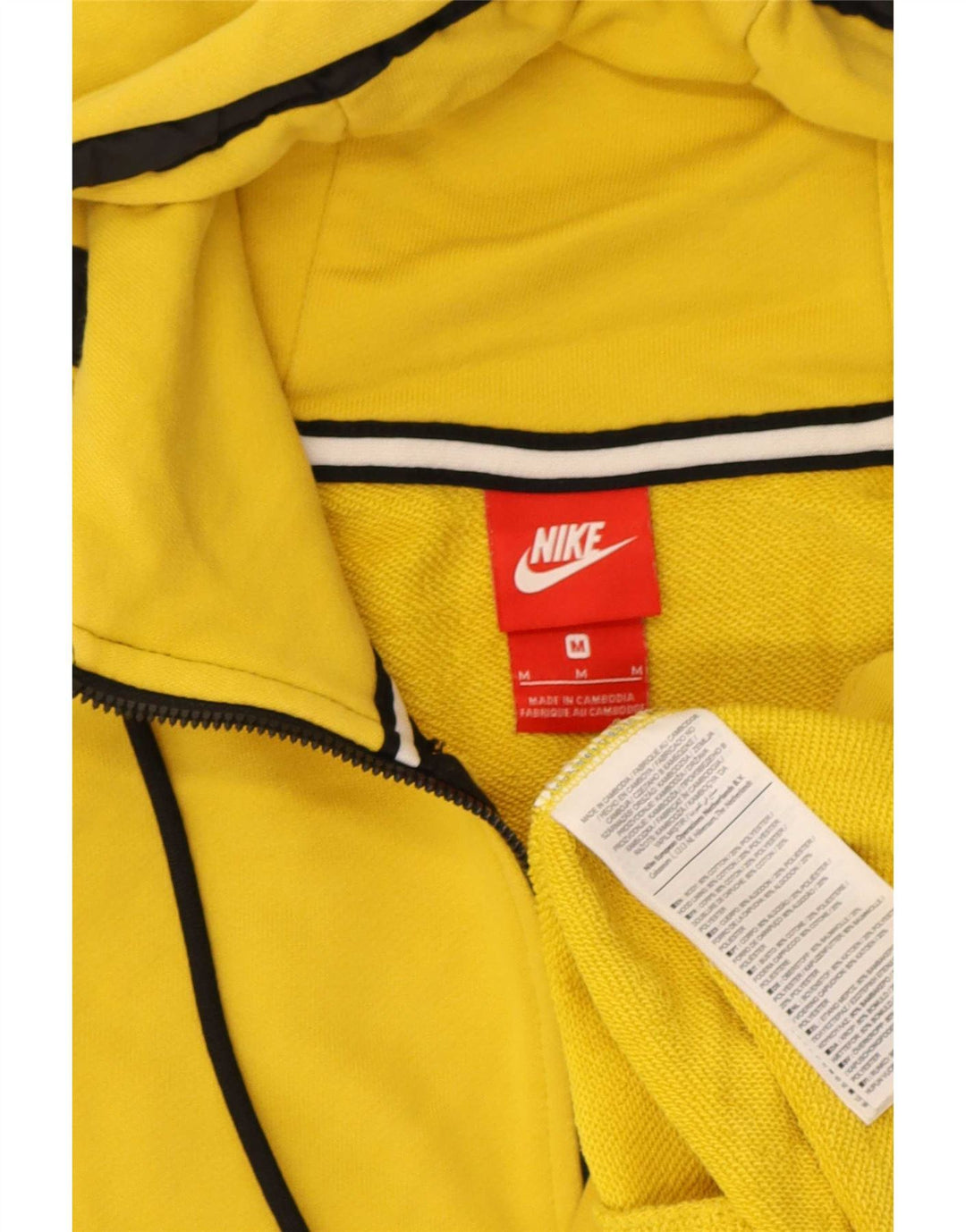Pulover Nike pentru bărbați, cu fermoar, bumbac galben mediu
