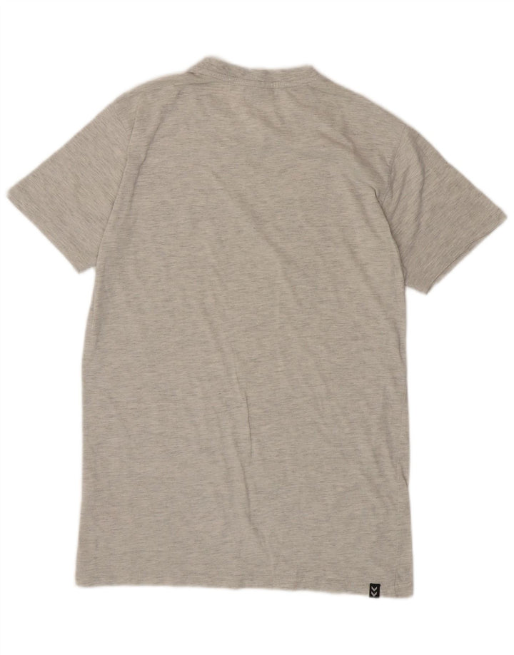 HUMMEL Mens Graphic T-Shirt Top Medium Grey Cotton