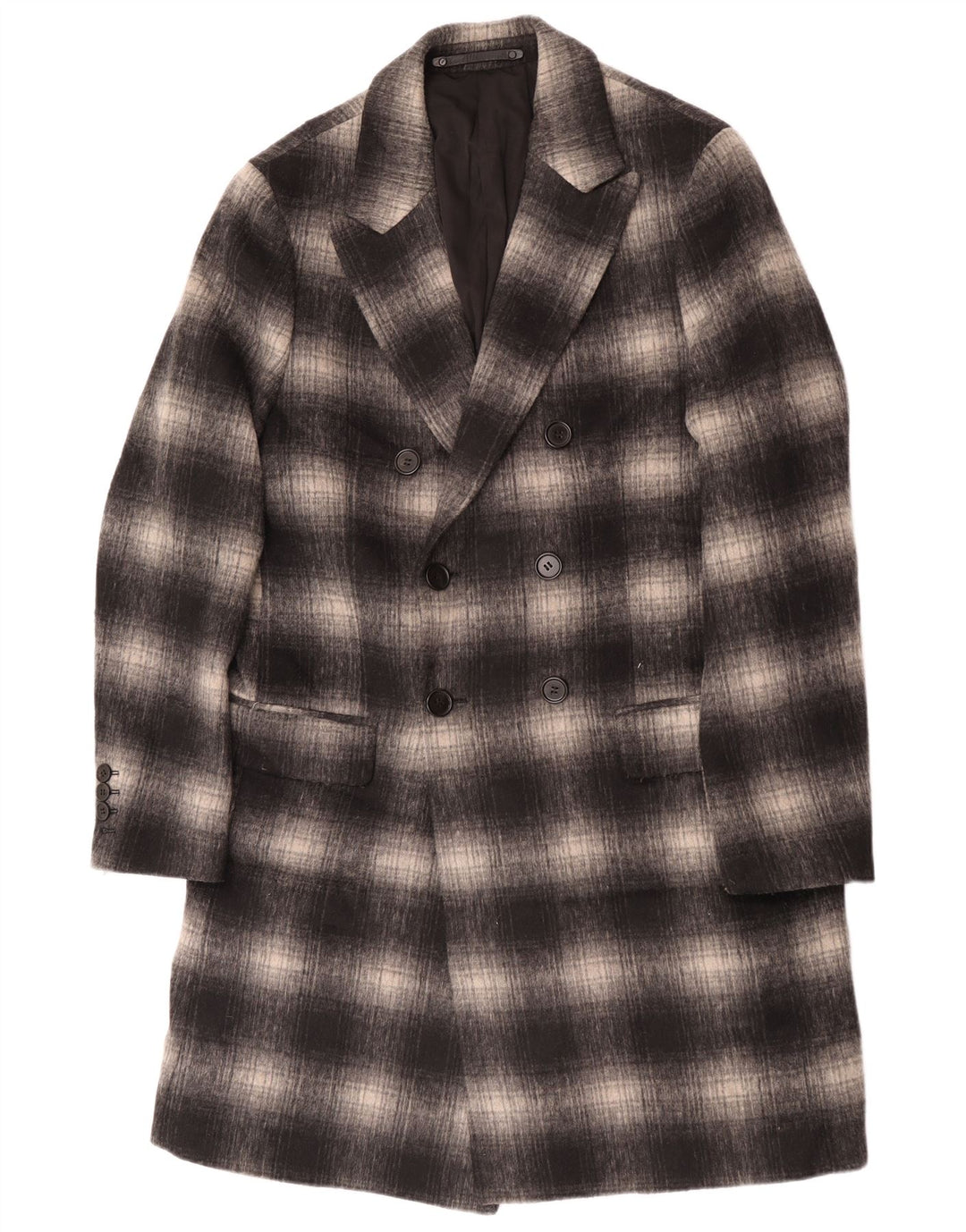 Palton geometric pentru bărbați All Saints UK 40 mare, gri, carouri clasice